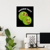 Poster Warrin Peace Funny Pea Pun Dark BG (Bureau à domicile)