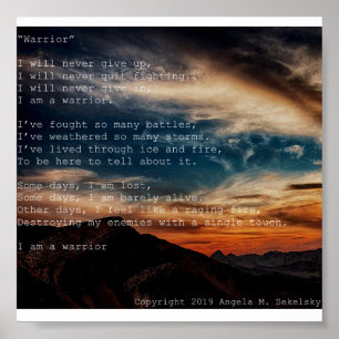 Poster "Warrior" Poem by Angela M. Sekelsky