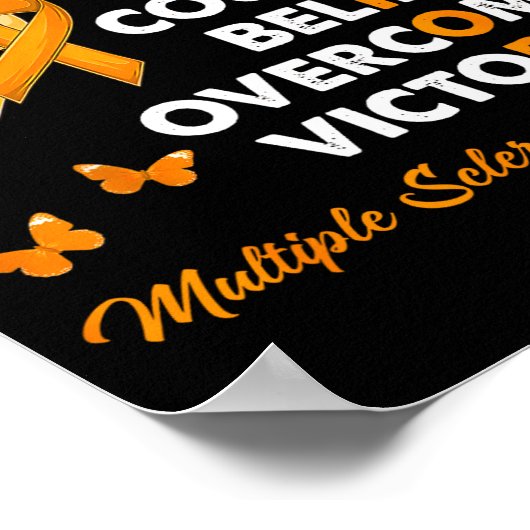 Poster Warrior Win Faith Cure Ribbon Multiple Sclerosis A (Coin)