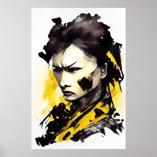 Poster Warrior Woman Wild Nature Free Spirit Art Peinture (Devant)