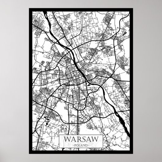 Poster Warsaw Poland City Map (Devant)