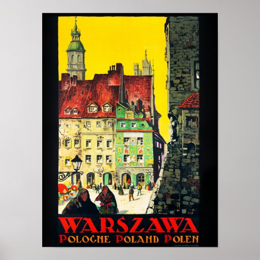 Poster Warszawa - Pologne (Devant)