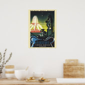 Poster Warszawa (Varsovie) Pologne - Jardins du Palais Sa (Cuisine)