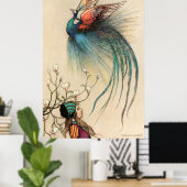 Poster Warwick Goble La Fille Et L'Oiseau Du Paradis (Bureau à domicile)