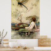 Poster Warwick Goble Waterbaby sur un Nénuphar (Cuisine)