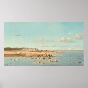 Poster Washerwomen - Charles-François Daubigny Fine Art