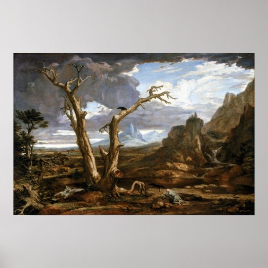 Poster Washington Allston Elijah dans le désert (Devant)