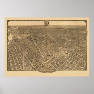 Poster Washington, carte panoramique de C.C - 1921