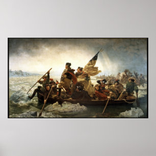 Poster Washington croisant le Delaware -- Frontière