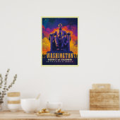 Poster Washington D.C. avec Lincoln Memorial (Cuisine)
