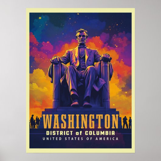 Poster Washington D.C. avec Lincoln Memorial (Devant)