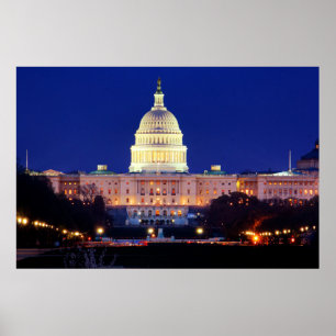 Poster Washington DC Capitol américain à Dusk