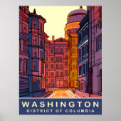 Poster Washington DC, Couleurs vives, Voyage (Devant)