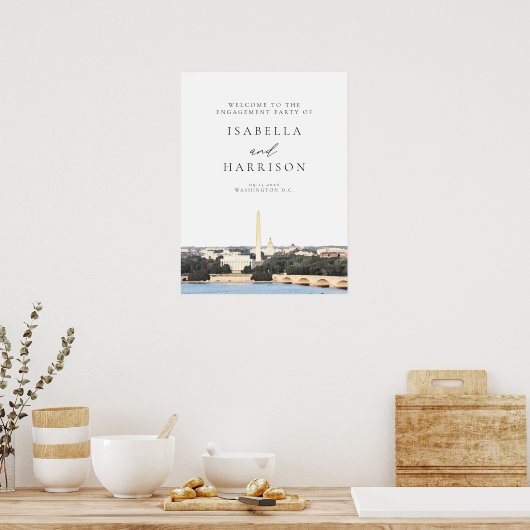 Poster WASHINGTON DC Skyline Engagement Party Bienvenue (Cuisine)