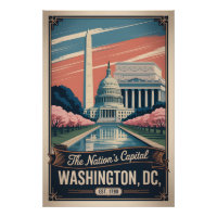Washington DC vintage La Capitale de la nation Rét