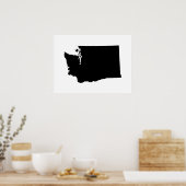 Poster Washington en noir et blanc (Cuisine)
