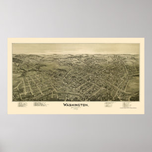 Poster Washington, PA Carte panoramique - 1897