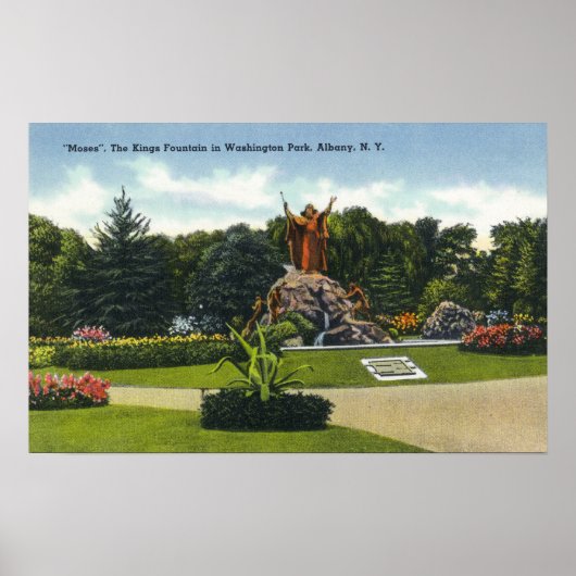 Poster Washington Park Vue sur la fontaine des rois, (Devant)