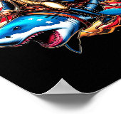 Poster Washington Riding Shark Funny Juillet 4 American F (Coin)