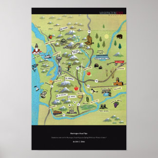 Poster Washington Road Trips par John S. Dykes
