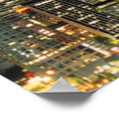 Poster Washington, Seattle, Skyline la nuit à partir de K (Coin)