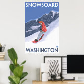 Poster Washington - Snowboard (Bureau à domicile)