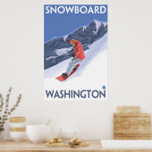 Poster Washington - Snowboard (Cuisine)