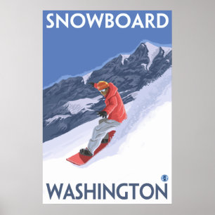 Poster Washington - snowboarding