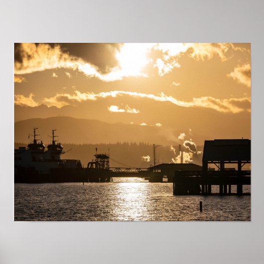 Poster Washington State Ferries At Sunset Photography (Devant)