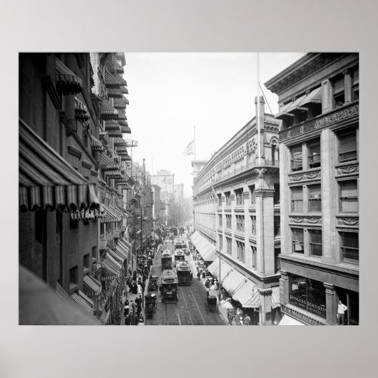 Poster Washington Street, Boston, Massachusetts : 1906 (Devant)
