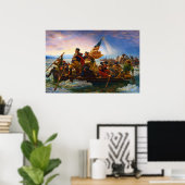 Poster Washington traversant le Delaware par Emanuel Leut (Bureau à domicile)