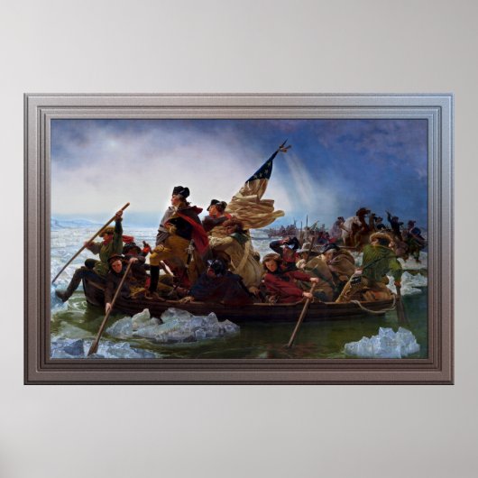 Poster Washington Traverser le Delaware par Emanuel Leutz (Devant)