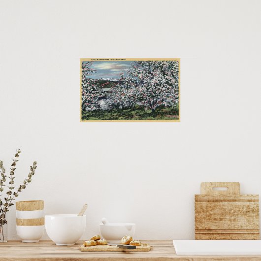 Poster Washington - Vue sur les pommiers en fleurs (Cuisine)
