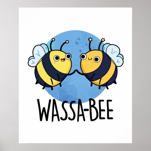 Poster Wassabee Funny Wasabi Bee Pun (Devant)