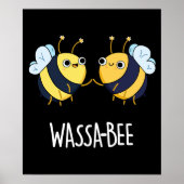 Poster Wassabee Funny Wasabi Bee Pun Dark BG (Devant)