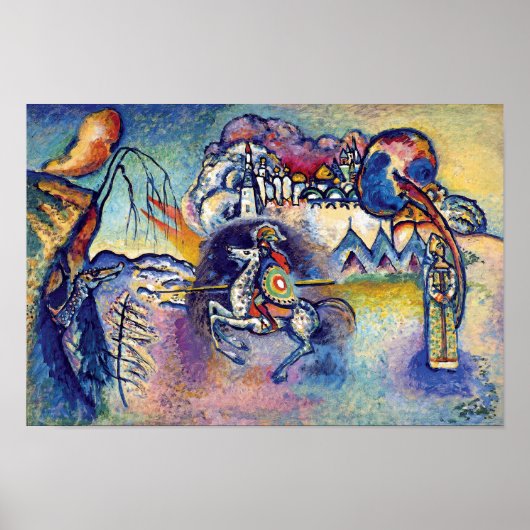 Poster Wassily Kandinsky - Saint George et les cavaliers (Devant)