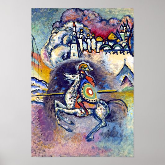 Poster Wassily Kandinsky - Saint George et les cavaliers (Devant)