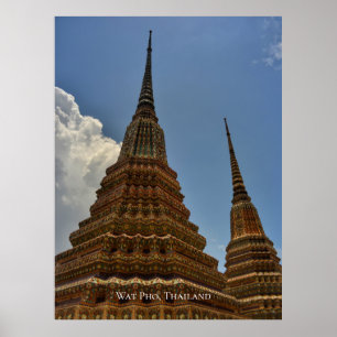 Poster Wat Pho Stupa Pagode Temple Thaïlande Voyage