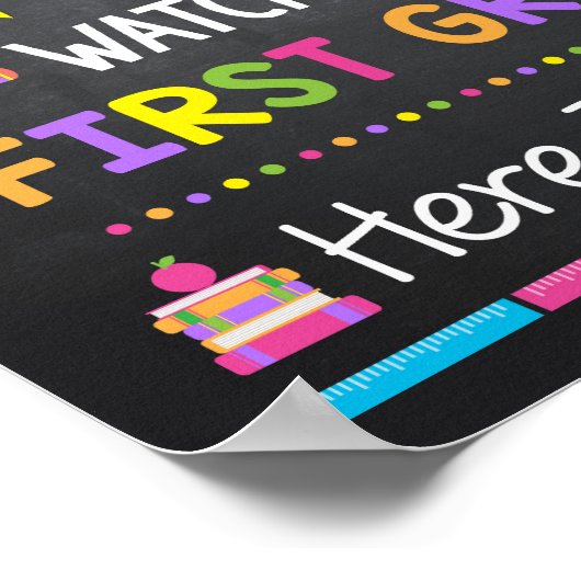 Poster Watch Out First Grade Here I come, back to school (Coin)