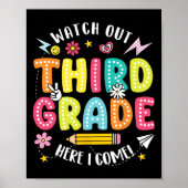 Poster Watch Out Third Grade Here I Come Hello 3rd Grade  (Devant)
