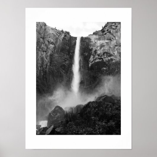Poster Water Falls Bridalveil Photographie noir et blanc (Devant)