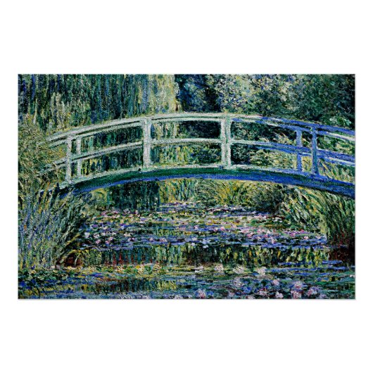 Poster "Water Lilies and Japanese Bridge" (Devant)