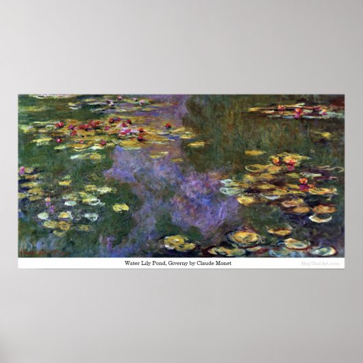 Poster Water Lily Pond, Giverny par Claude Monet (Devant)
