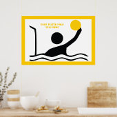 Poster Water polo player black silhouette custom (Cuisine)
