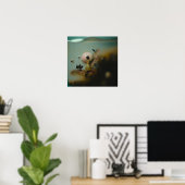 Poster Water Priestess Raven Witchy AI Art Matte Value (Bureau à domicile)