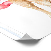 Poster Watercolor American Flag Carré de chien patriotiqu (Coin)