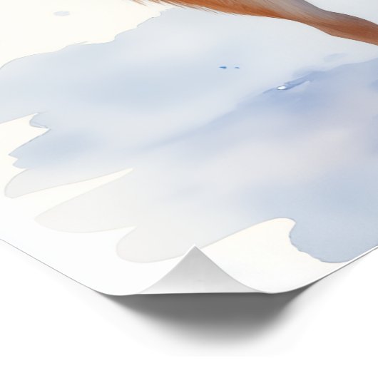 Poster Watercolor Australian Stumpy Tail Cattle Dog (Coin)