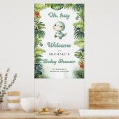 Poster Watercolor baby dinosaur retro groovy welcome (Cuisine)