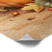 Poster Watercolor Barrel with Pumpkins Fall (Coin)