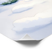 Poster Watercolor Basenji Townhouse Christmas Holiday (Coin)